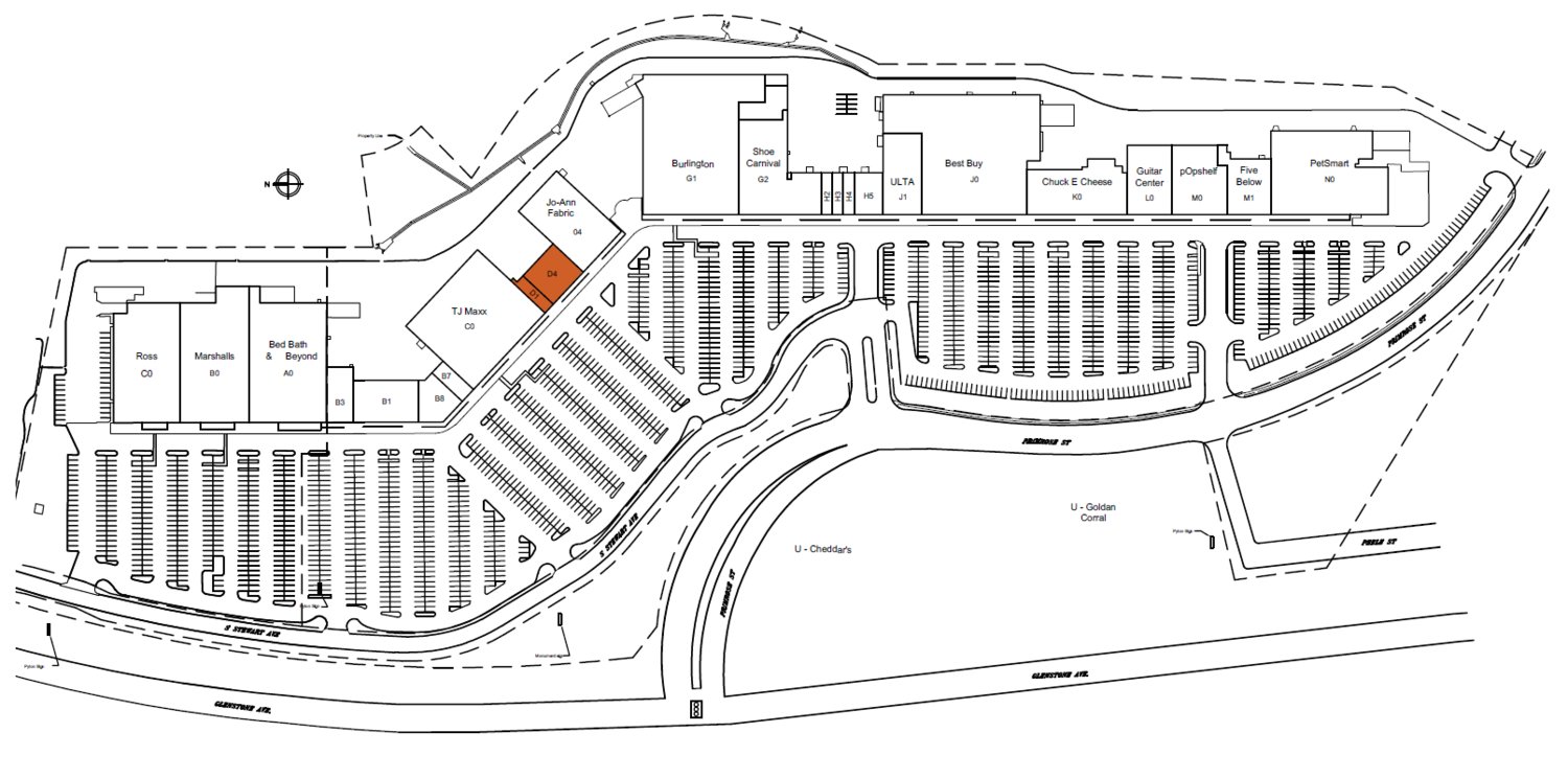 Primrose Marketplace is nearly at capacity, according to a site plan on file with property owner Chase Properties.